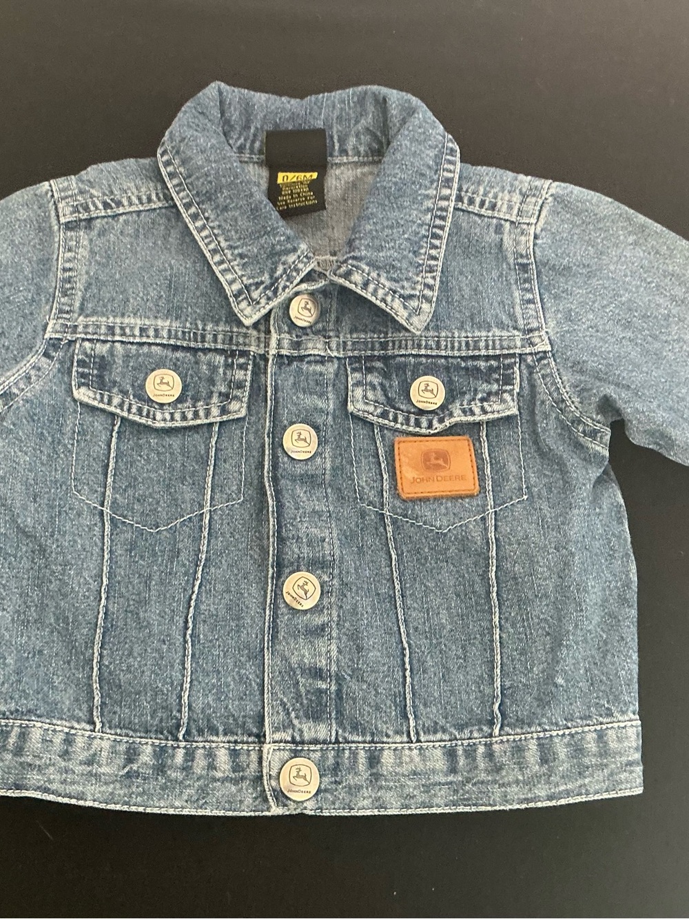 John Deere Kids Denim Jacket in Blue with Leather Patch